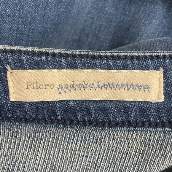 Anthropologie Pilcro Stet High Rise Flare Boho Leather Braid Trim Size 28 | 6 - Picture 10 of 13